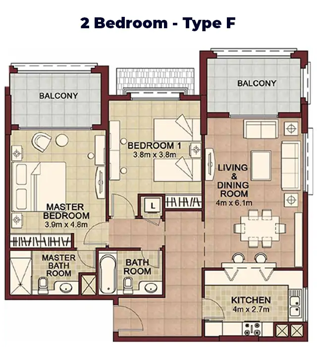 2 BR - Type F